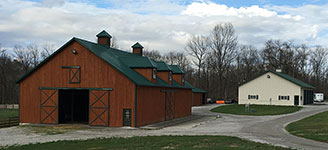 Valley View Farm - Hay Barn (foreground) and Maintenance Barn